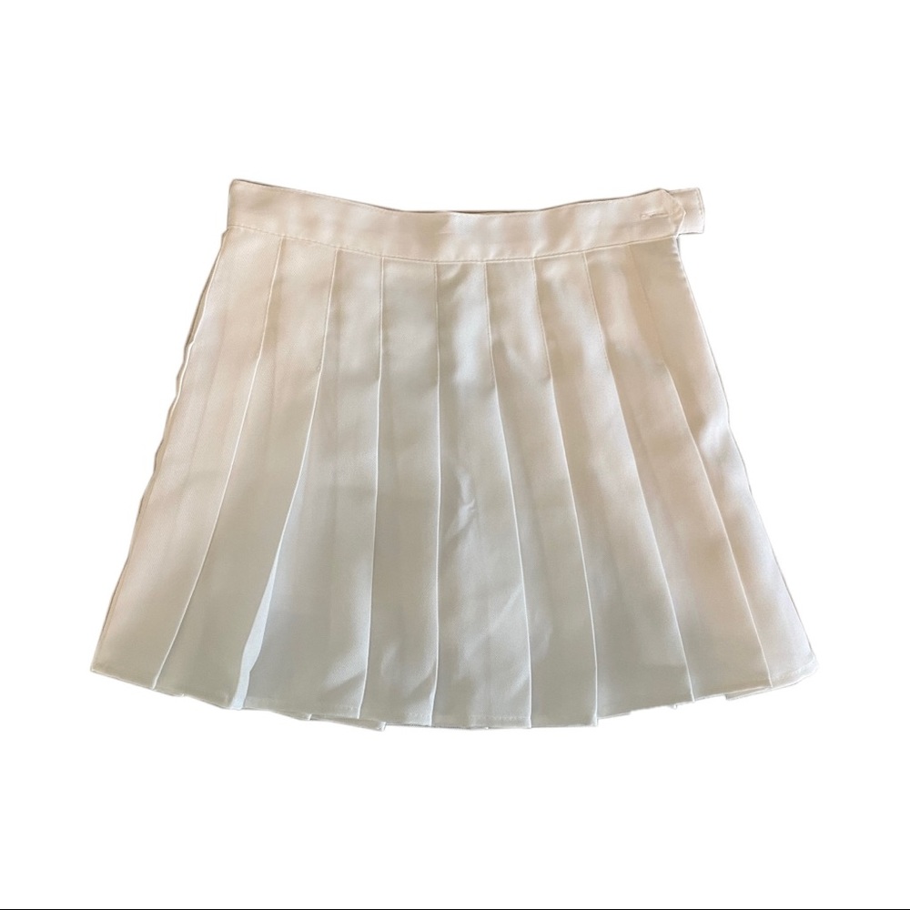 y2k pleated white skater skort